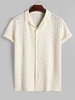 ZAFUL Chemise Evidée Bouton en Avant en Dentelle à Manches Courtes Xl Blanc
