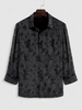 ZAFUL Chemise Fleur Boutonnée en Jacquard Xl Noir