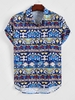 ZAFUL Chemise Géométrique Coloré Imprimée Boutonnée Xxl Multi a