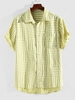 ZAFUL Chemise Haute Basse Boutonnée Motif Rayé M Vert
