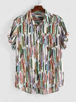 ZAFUL Chemise Haute Basse Colorée Imprimée Xl Bleu clair