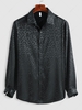 ZAFUL Chemise Léopard en Jacquard à Manches Longues L Noir