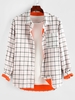 ZAFUL Chemise Motif à Carreaux à Doublure en Laine M Blanc
