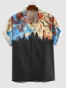 ZAFUL Chemise Motif de Tourbillon Colorée S Noir