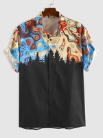 ZAFUL Chemise Motif de Tourbillon Colorée S Noir