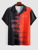 ZAFUL Chemise Ombrée Lettre NEW YORK à Manches Courtes Xl Rouge