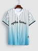 ZAFUL Chemise Ombre Rayée à Imprimé Lettre à Manches Courtes Streetwear M Multi a