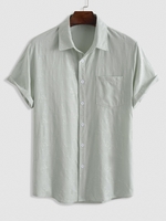 ZAFUL Chemise Papillon à Manches Courtes en Jacquard avec Poche Xxl Vert clair