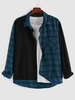 ZAFUL Chemise Patch à Carreaux avec Poche à Manches Longues Xxl Vert profond