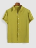 ZAFUL Chemise Rayée Boutonnée à Manches Courtes S Deep yellow