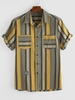 ZAFUL Chemise Rayée Colorée à Manches Courtes M Gris foncé
