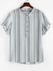 ZAFUL Chemise Rayée Imprimée à Demi-Bouton S Bleu clair