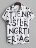 ZAFUL Chemise Rayée Lettre Fine avec Poche à Manches Courtes M Noir