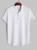 ZAFUL Chemise Rayure et en Coton et Lin à Manches Courtes M Blanc