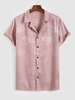 ZAFUL Chemise Rétro Soyeuse en Jacquard à Col Revers Xxl Rose clair