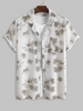 ZAFUL Chemise Texturée à Imprimé Fleurie à Manches Courtes à Col Revers M Blanc