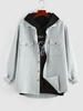 ZAFUL Chemise Texturée avec Poche à Manches Longues du Streetwear M Gris clair