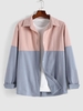 ZAFUL Chemise Texturée en Blocs de Couleurs Xl Bleu clair