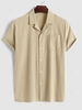 ZAFUL Chemise Texturée en Coton et en Lin avec Poche en Avant Design Xl Café lumière
