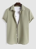 ZAFUL Chemise Texturée en Couleur Unie à Manches Courtes S Vert clair