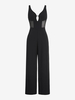 ZAFUL Combinaison Découpée Taille Transparente à Jambe Large avec Trou de Serrure M Noir