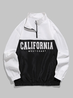 ZAFUL Coupe-vent à Quart Zip en Blocs de Couleurs à Imprimé WEST COAST Xl Noir