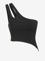 ZAFUL Débardeur Asymétrique Découpé à Une Epaule S Noir
