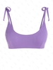 ZAFUL Débardeur Bikini Côtelé à Epaule Nouée L Pourpre