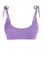 ZAFUL Débardeur Bikini Côtelé à Epaule Nouée L Pourpre