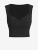 ZAFUL Débardeur Bustier Court Panneau Côtelé à Encolure en Cœur M Noir