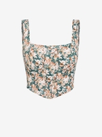 ZAFUL Débardeur Corset à Imprimé Fleur Zip Au Dos Xl Vert profond