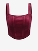 ZAFUL Débardeur Corset en Couleur Unie en Velours L Rouge foncé