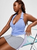 ZAFUL Débardeur Court Boutonné sans Dos en Tricot de Grande Taille à Col Halter