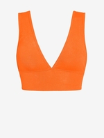 ZAFUL Débardeur Court Brillant sans Dos à Col Plongeant S Orange