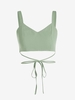 ZAFUL Débardeur Court Croisé Zip en Arrière S Vert clair