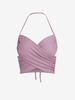 ZAFUL Débardeur Court Côtelé Croisé à Col Halter M Pourpre