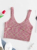 ZAFUL Débardeur Court Côtelé en Tricot à Col V M Rose clair
