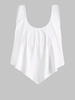ZAFUL Débardeur Court Drapé à Ourlet Asymétrique M Blanc