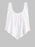 ZAFUL Débardeur Court Drapé à Ourlet Asymétrique M Blanc