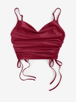 ZAFUL Débardeur Court Sanglé à Col Bénitier M Rouge foncé
