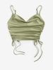 ZAFUL Débardeur Court Sanglé à Col Bénitier M Vert clair