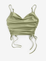 ZAFUL Débardeur Court Sanglé à Col Bénitier M Vert clair