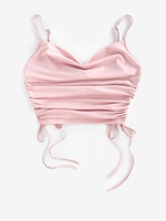 ZAFUL Débardeur Court Sanglé à Col Bénitier Xl Rouge à lèvres rose
