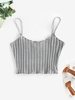 ZAFUL Débardeur Court Tricoté Côtelé à Bretelle M Gris