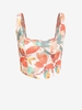 ZAFUL Débardeur Court Zippé à Imprimé Fleuri M Orange clair