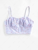 ZAFUL Débardeur Court à Imprimé Fleuri de Rose Maillot de Poitrine M Bleu clair