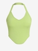 ZAFUL Débardeur Côtelé à Ouvert Hanky Dos Nu à Col Halter M Vert clair