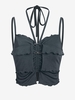 ZAFUL Débardeur Côtelé Superposé à Col Halter S Gris foncé