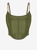ZAFUL Débardeur Embelli de Chaîne de Style Corset L Vert profond