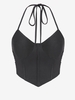 ZAFUL Débardeur en Maille Transparente à Volants à Col Halter M Noir